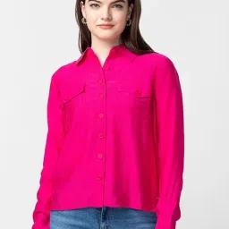 Spykar Pink Cotton Shirt-picture-36