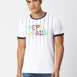 Pepe Jeans ROGER White Slim Fit Printed Cotton Crew T-Shirt-picture-28