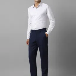 Louis Philippe Navy Slim Fit Trousers image 5