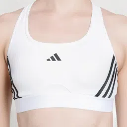 adidas White Logo Print Sports Bra image 5