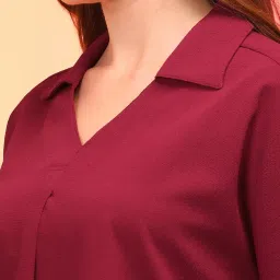 Globus Maroon Relaxed Fit Top image 5