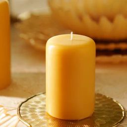 Pure Home and Living Wax Mustard Oud Pillar Candle (Small)-picture-32