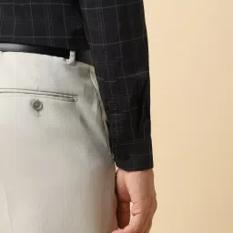 Allen Solly Black Slim Fit Checks Shirt image 5