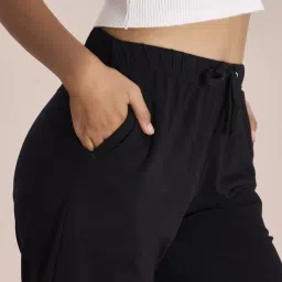 Go Colors! Black Cotton Mid Rise Joggers image 5