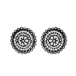 VOJ Silver Adjustable Oxidized Choker Necklace & Earring Sets image 5