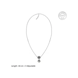 GIVA 925 Oxidized Silver White Stone Pendant with Link Chain for Women & Girls image 5