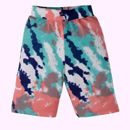 Kiddopanti Multicolour, Lilac, Yellow, Sea Blue & Coral Girls Knee Length Cycling Shorts Pack Of 3 image 5