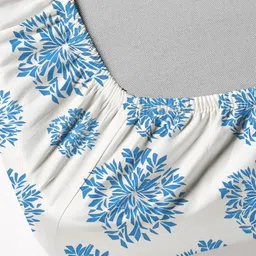 WEAVE AND DECOR White Floral 300 TC Single Bedsheet with 1 Pillow Covers image 4