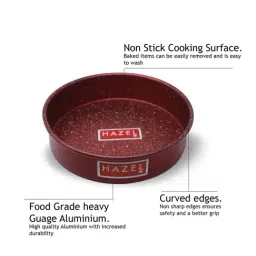 HAZEL Alfa Heavy Gauge Preimium Aluminium Finish Non Stick Microwave Safe Large Round Cake Mould image 3