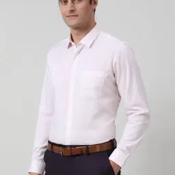 Peter England Pink Cotton Slim Fit Printed Shirt image 3