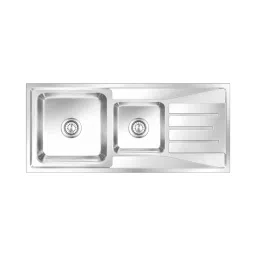 Nirali BG Kitchen Sink Silent Square Series 1168x510 mm (46x20 inch) Glossy Finish Stainless Steel, Orus-picture-31