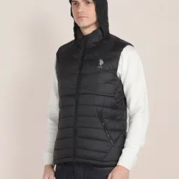 U.S. Polo Assn. Black Regular Fit Quilted Hooded Jacket image 3