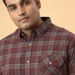 NEON CHILLIE Men Plus Size Cotton Tartan Checks Checked Casual Shirt image 5