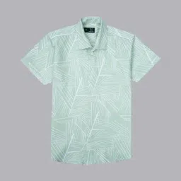 Cavio Boys Light Green Printed Shirt-image-9