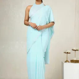 Soch Turquoise Embellished Saree-image-87