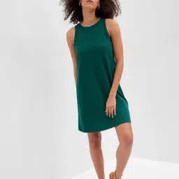 GAP Teal Relaxed Fit Solid Dress image 3