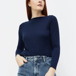 Code by Lifestyle Navy Regular Fit Top-picture-38