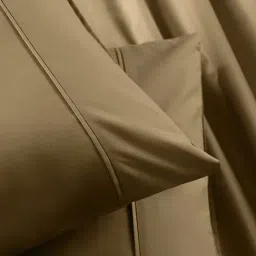 Maspar Yellow Cotton 200 TC Double Flat Bedsheet with 2 Pillow Covers image 4