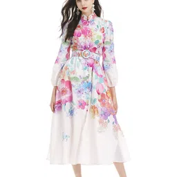 JC Collection Floral Print Fit & Flare Midi Dress image 1