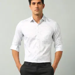 Arrow Blue Cotton Regular Fit Printed Shirt-image-86