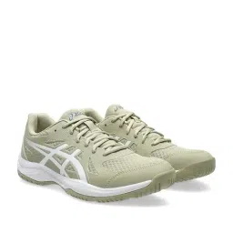 Asics Men's UPCOURT 6 Khaki & White Indoor Court Shoes image 2