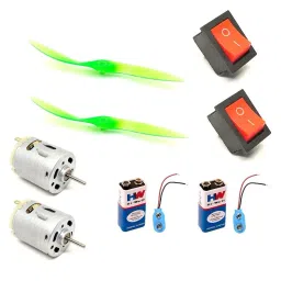 Invento ISC 1945-D 27x33 mm DC Motor with Blade Fan/Rocker Switch and Battery image 1