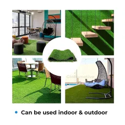 Globomotive 35 mm High Density Polyethylene Artificial Grass Carpet 60.96 x 60.96 cm (2x2 Feet) (Green) image 3