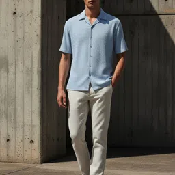 glitchez Textured Cuban Collar Casual Shirt image 2