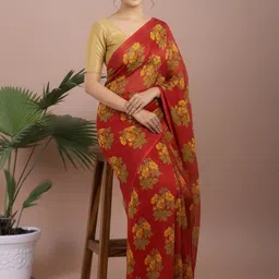 yashvi fab Floral Pure Cotton Handloom Block Print Saree-picture-38