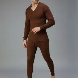 AMUL COMFY Ribbed Cotton V Neck Thermal Top-picture-11