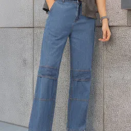 Kook N Keech Men Urban Vibes Paneled Detail Baggy Jeans-image-4