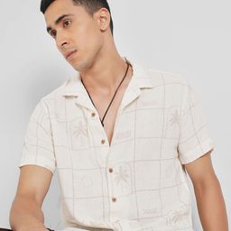 7 Alt by Pantaloons Men Windowpane Checks Casual Shirt-picture-3
