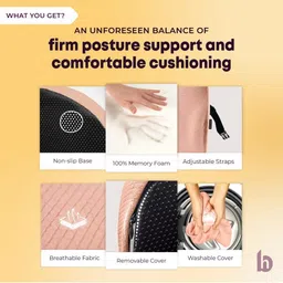 betterhood Peach 2 Pcs Memory Foam Back Support and Coccyx Chair Seat Cushion Combo image 5