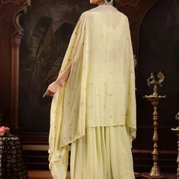 Stylum Embroidered V-Neck Top Shrug & Palazzos Co-Ords image 4