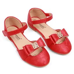 Cute Walk by Babyhug Velcro Closure Floral Designed Ballerina - Red-picture-12