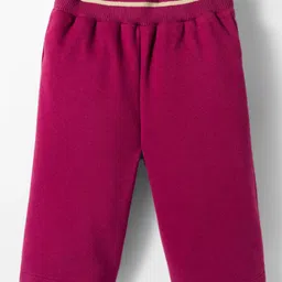 UCB Cotton Knit Full Length Solid Color Cropped Culotte Track Pant with Rib Detailing & Drawstring - Burgandy-picture-17