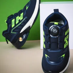 KATS Colour Blocked With Button Closure Shoes - Navy Blue-picture-36