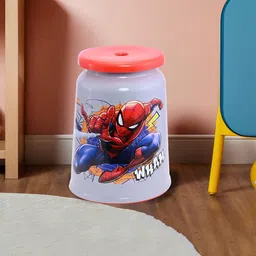 Kuber Industries Grey & Red 2 Pieces Marvel Spiderman Printed Round Stools image 3