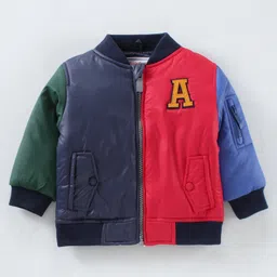 Babyhug Full Sleeves Color Block Bomber Jacket - Multicolor image 2