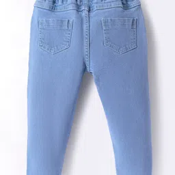 Mark & Mia Cotton Lycra Full Length Denim Jeans With Giraffe Print & Pocket Detailing - Blue image 2