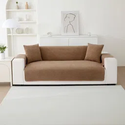 HOMETHREADS Brown & Brown Sofa Cover-picture-32