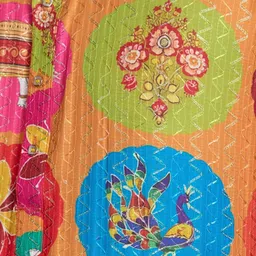 ODETTE Men Multicolor Rayon Printed and Embroidered Stitched Straight Kurta image 2