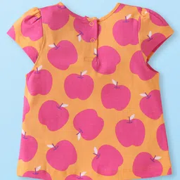 Babyhug Cotton Knit Cap Sleeves T-Shirts with with Fruits Print Pack of 5 - Multicolor image 3