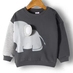 Mark & Mia Cotton Full Sleeves Animal Printed Sweatshirt & Lounge Pant Set With & Ear Applique & Pocket Detailing - Multicolour image 2