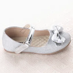 Cute Walk by Babyhug Velcro Closure Ballerina With Bow Applique - Silver image 4