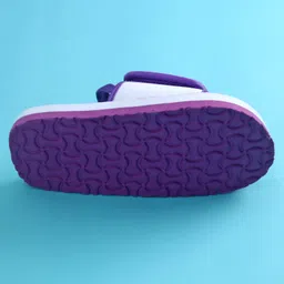 Babyoye Princess & Floral Printed Flip Flops with Back Strap - Purple image 5