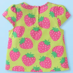 Babyhug Cotton Knit Cap Sleeves T-Shirts with with Fruits Print Pack of 5 - Multicolor image 5