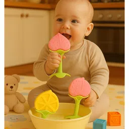 Badal Kidz Presents combo of 2 includes 1 Standing Fruit Teether and 1 Mickey Fruit Feeder - Orange, Purple image 5