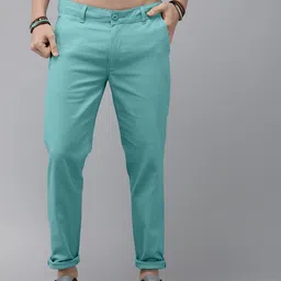 The Roadster Lifestyle Co. Men Solid Tapered Fit Regular Trousers-picture-16