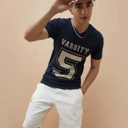 Fame Forever By Lifestyle Navy Cotton Regular Fit Printed T-Shirts-picture-11